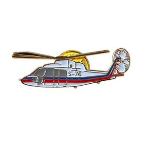 Sikorsky S-76 Helicopter Enamel Lapel Pin Gold Tone Aviation Aircraft Pilot